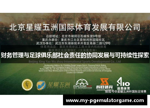 财务管理与足球俱乐部社会责任的协同发展与可持续性探索