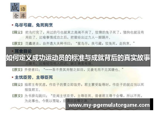 如何定义成功运动员的标准与成就背后的真实故事