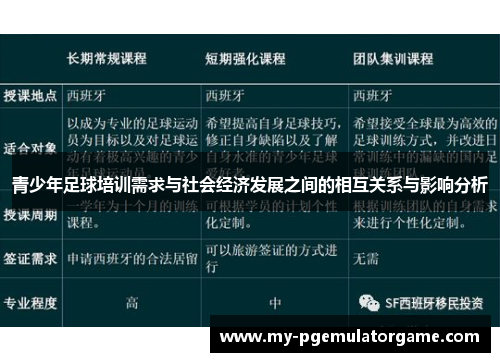 青少年足球培训需求与社会经济发展之间的相互关系与影响分析 青少年足球培训需求与社会经济发展之间的相互关系与影响分析